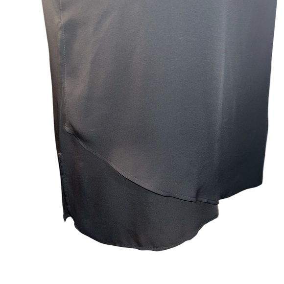 Chico's Black Tank layering staple blouse Tulip Hem silver zipper work career Lg - Picture 4 of 9